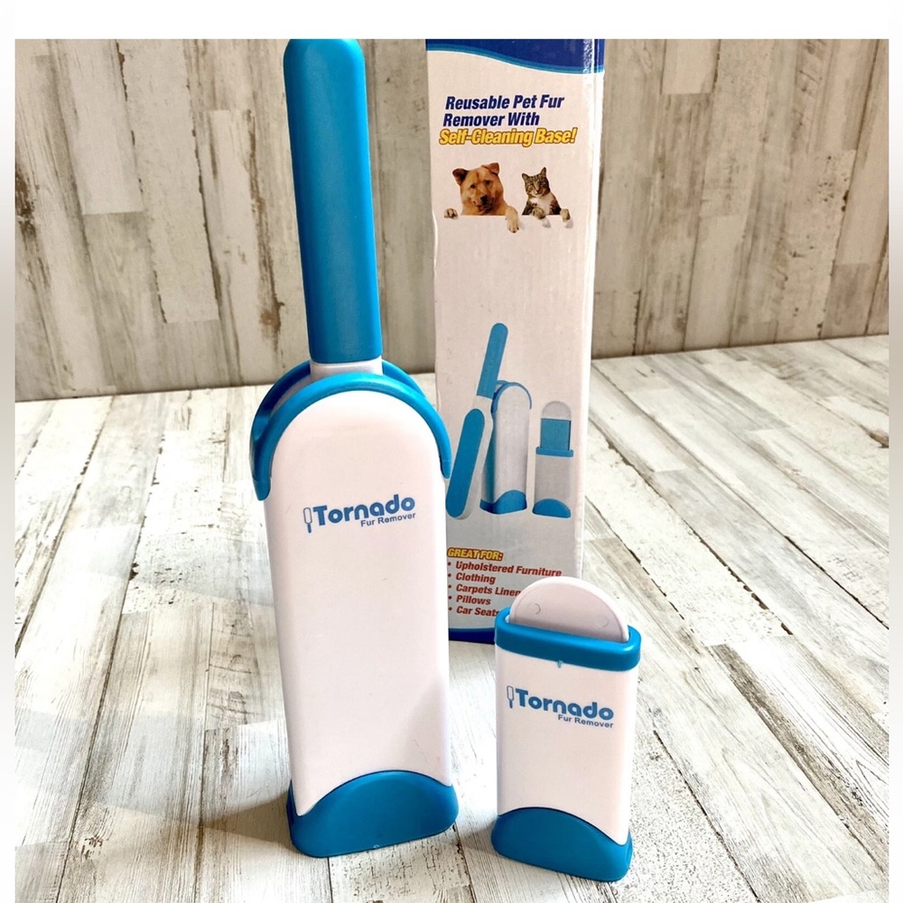 Blue and White Pet Fur Remover Tornado pet hair cleaner